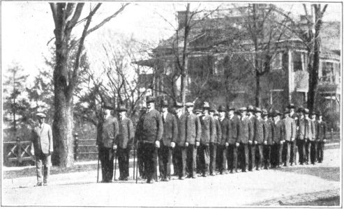 RESULT OF SIXTY DAYS' TRAINING IN CARRIAGE. THE TWO MEN
IN FRONT WEIGH 265 AND 230 POUNDS RESPECTIVELY