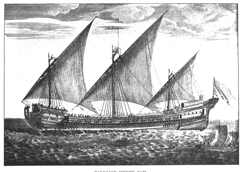 GALEASSE UNDER SAIL.