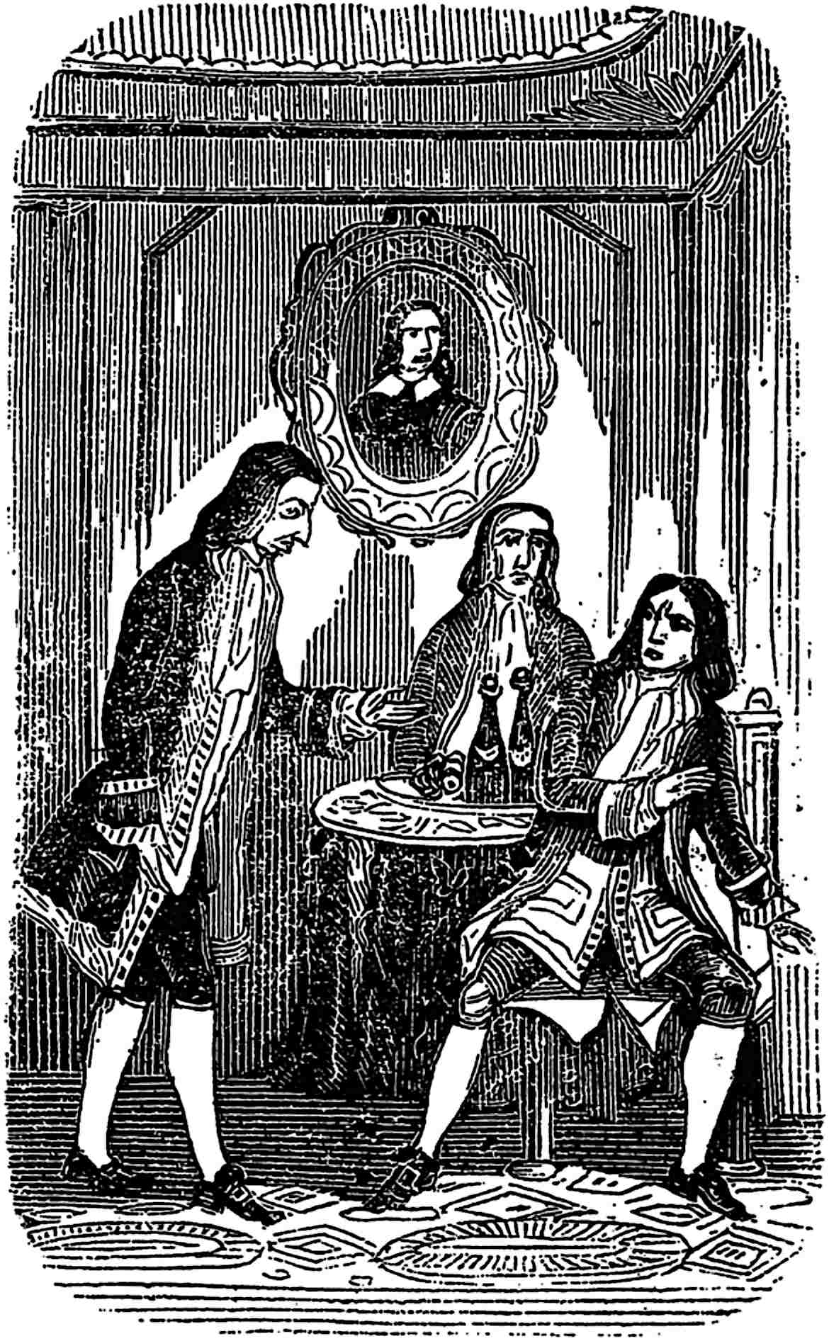 Sir Varney offers refreshments to the gentlemen.