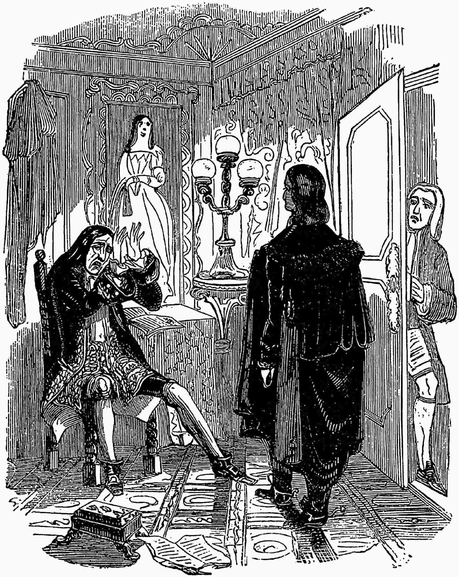 The visit of the unknown to Sir Francis Varney.