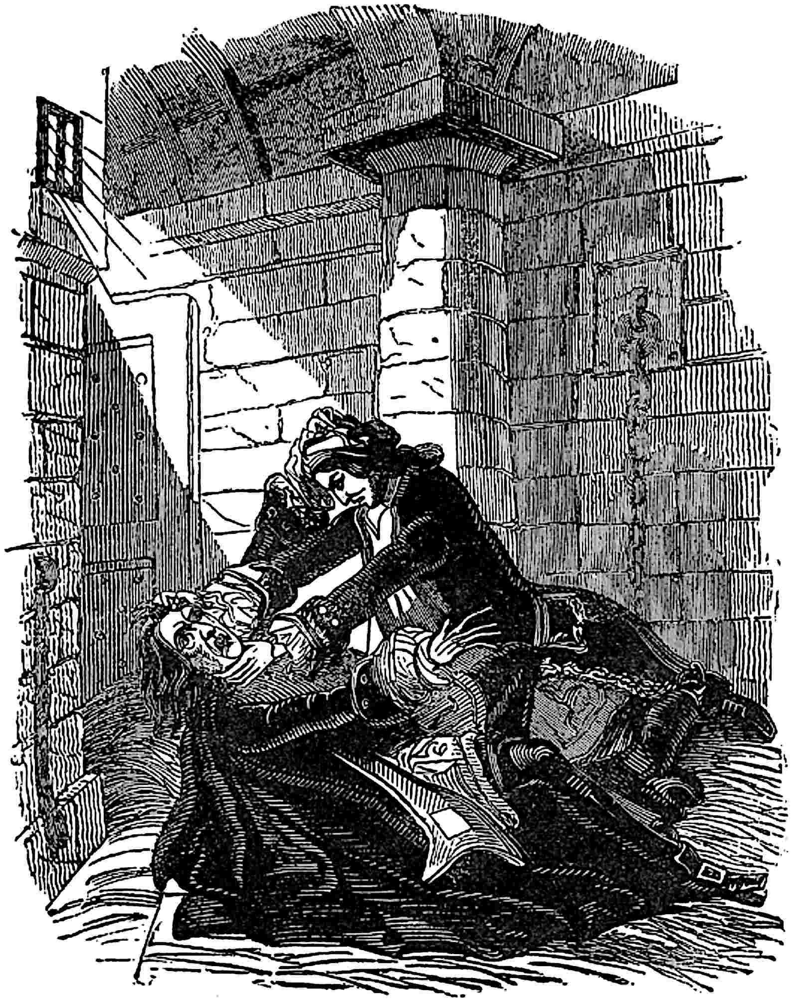 The struggle between Varney and Charles Holland.