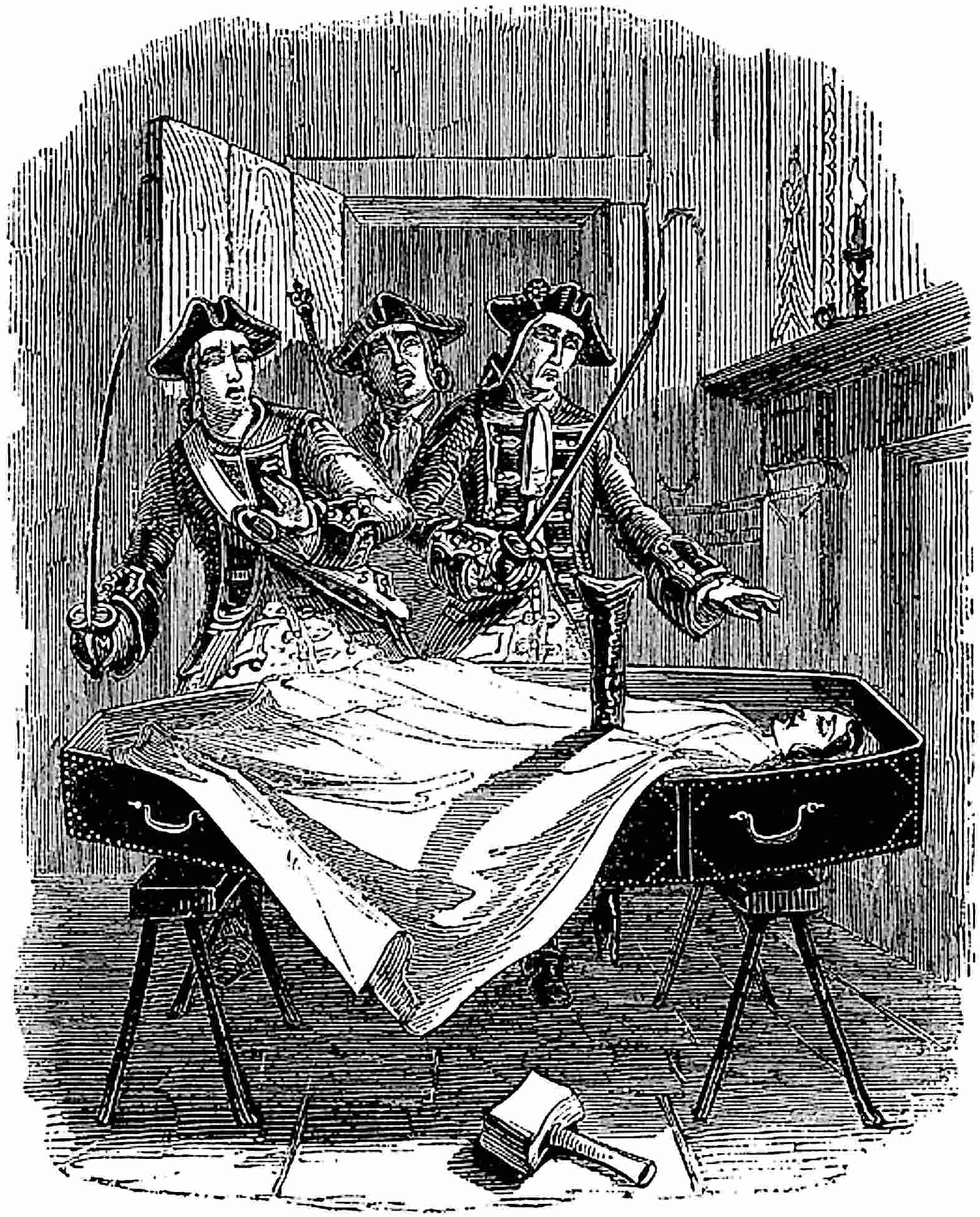 The discovery of the desecrated corpse.