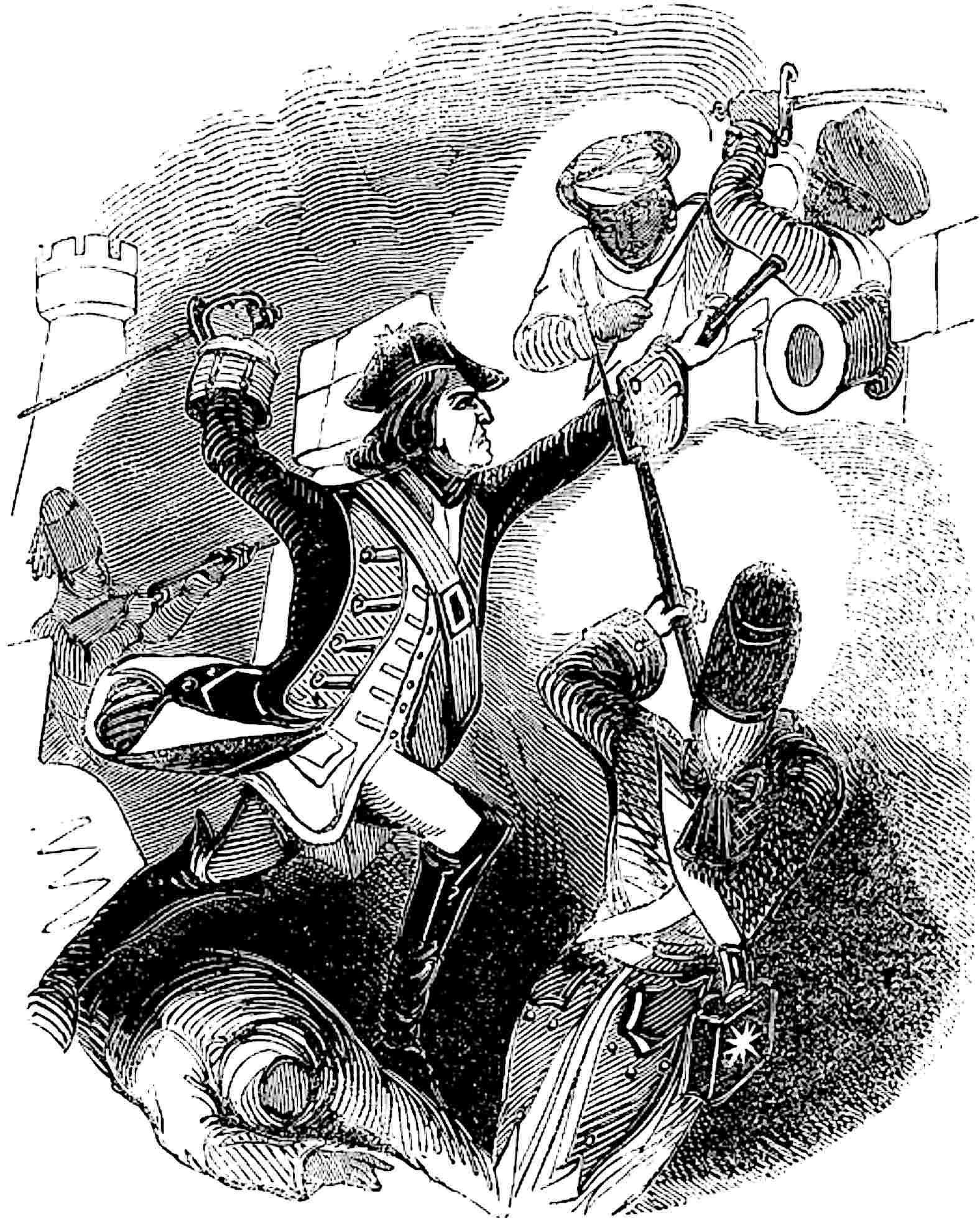 The colonel attacks the stockade.