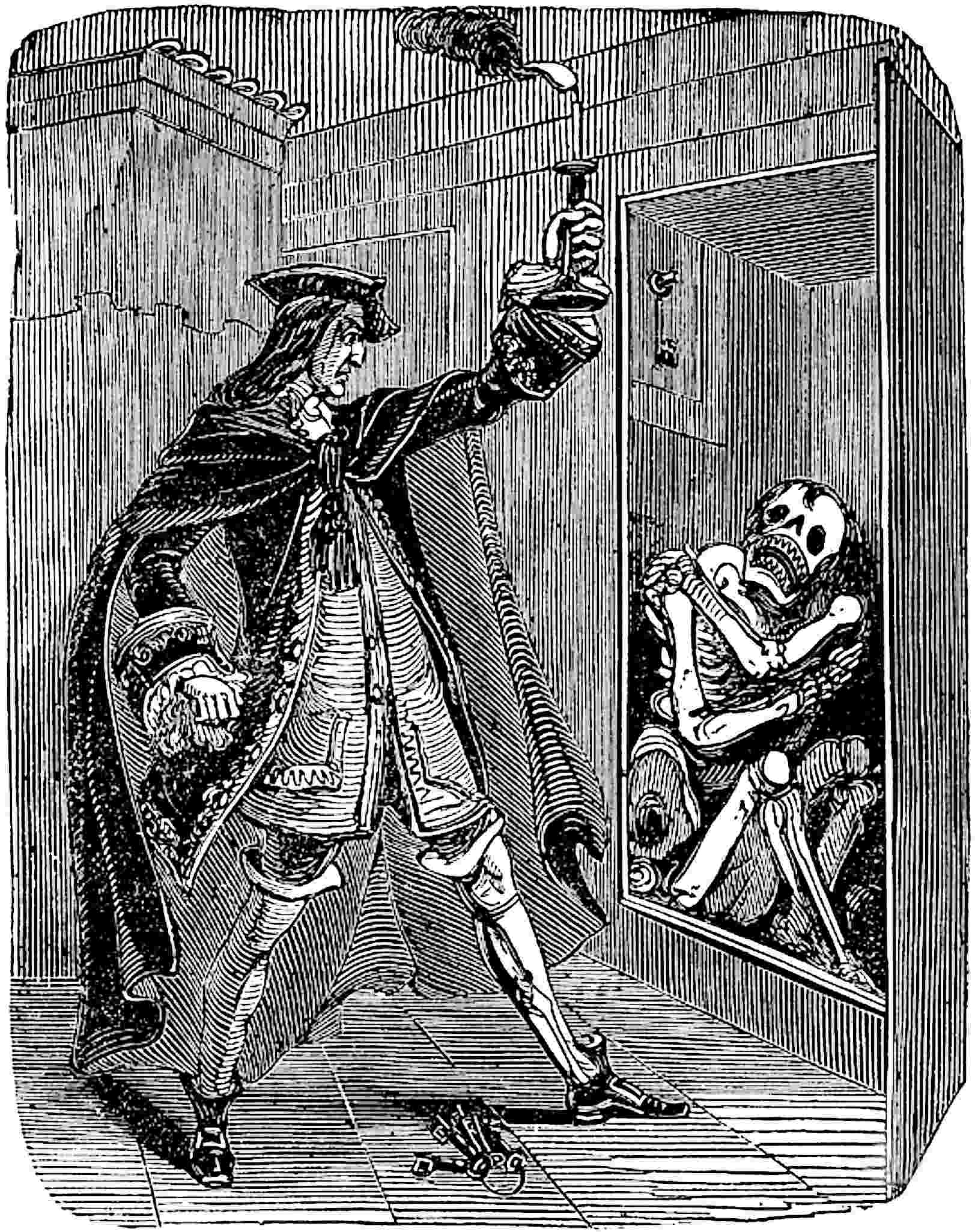 Varney finds a heap of bones in the cupboard.