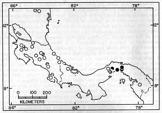 Map showing locality records