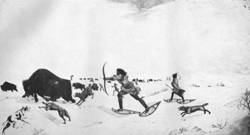 "BUFFALO HUNTING ON THE FROZEN SNOW"

Peter Rindisbacher, about 1825