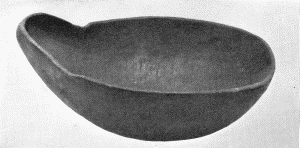 c. Wooden bowl. Marked "Bowl of Mandan Indians, Dakota T. Drs. Gray and Matthews—U. S. A."
Diameters 10¾ and 9¼ inches, depth 3½ inches. (U.S.N.M. 8406)