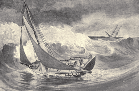 "THE SLOOP WAS SWALLOWED UP IN THE SEETHING WATERS."