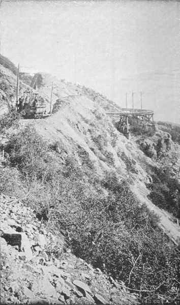 Approaching Grand Circular Bridge, From Head of Millard
Canyon, Mount Lowe Railway.