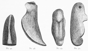 Stone Instruments from the Trojan stratum (8 M.).

Nos. 47, 48, 49, of Green Stone, probably Lance-Heads; No. 50, of
Diorite, use unknown.