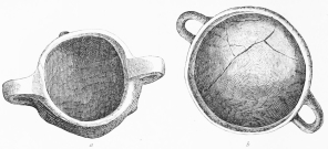 Nos. 138, 139. Deep Plates (pateræ) with Rings for
suspension, placed (a) vertically or (b) horizontally (1 and 2 M.).