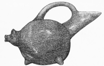 No. 152. Terra-cotta Vessel in the shape of a Pig, from
the Lowest Stratum (14 M.).