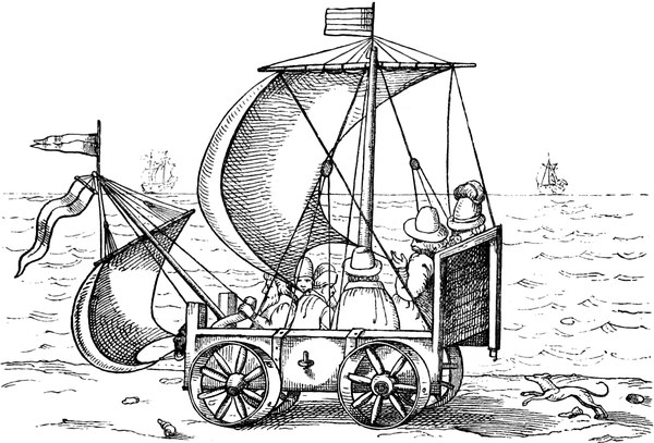 Wagen mit Segeln