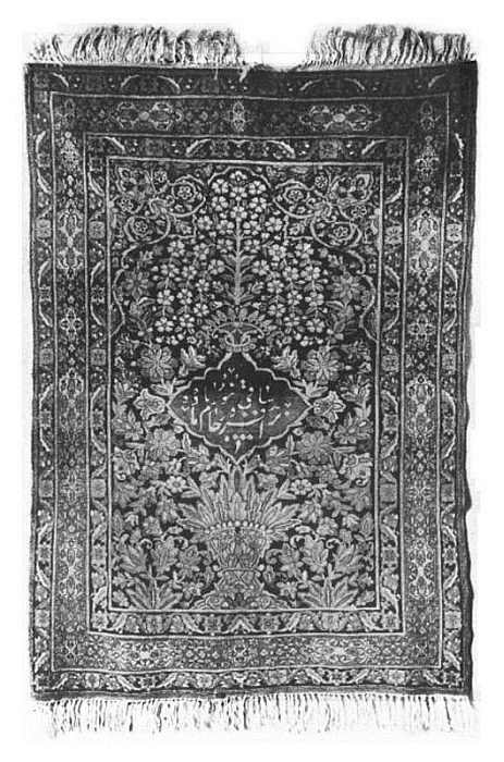 KIRMAN PRAYER RUG.