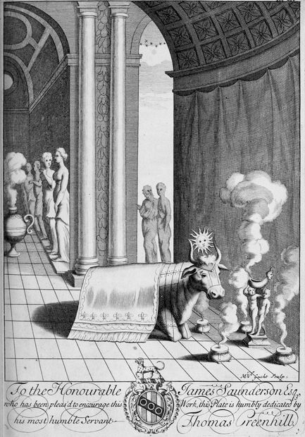 M: Vdr Gucht Sculp: To the Honourable James Saunderson Esqꝫ, who has been pleas’d to encourage this Work, this Plate is humbly dedicated by his most humble Servant Thomas Greenhill.