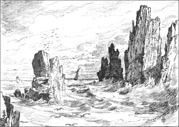 Ecueils et gerbes d'écume à Ouessant