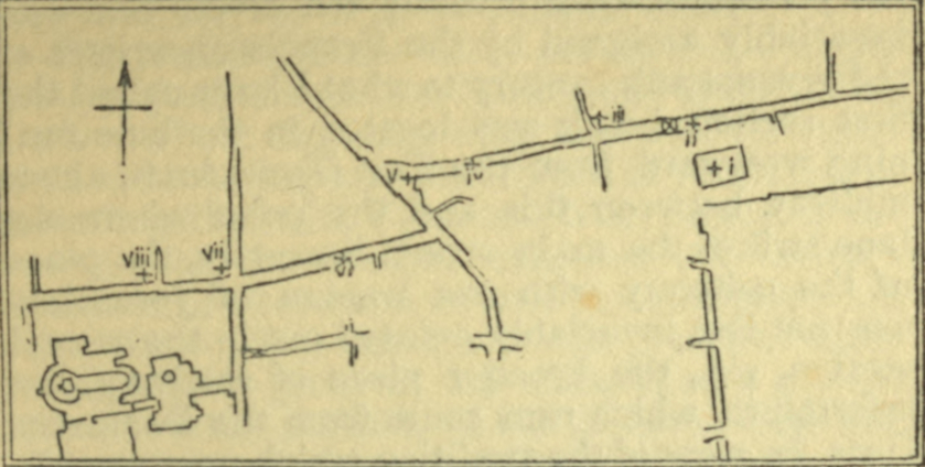Map showing the streets of Jerusalem.