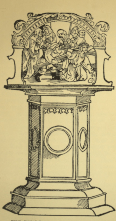 The Simon of Cyrene segment on a pillar.