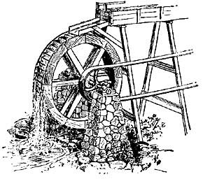 FIG. 120.—A mountain stream turns the wheels of the
mill.