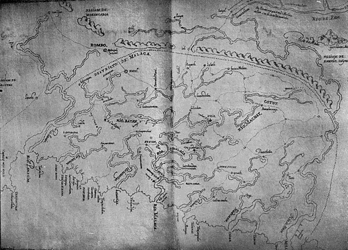 Old Map of Malacca showing boundaries