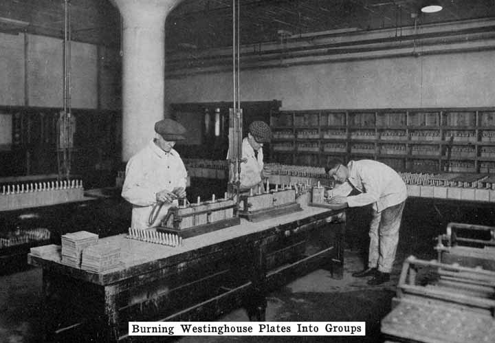 Photo: Burning Westinghouse plates into groups