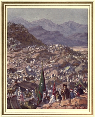 Illustration: The Pilgrims of Mount Arafa, on the Ninth Day of the
 month of Zu'l Hijjah.