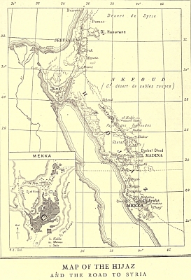 Illustration: MAP OF THE HIJAZ AND THE ROAD TO SYRIA