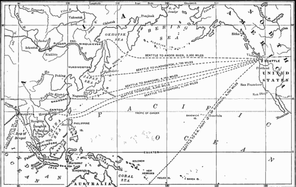 Map of Asia and Pacific Ocean