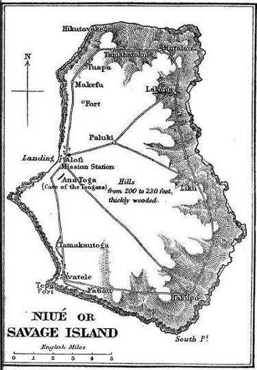 MAP OF NIU OR SAVAGE ISLAND