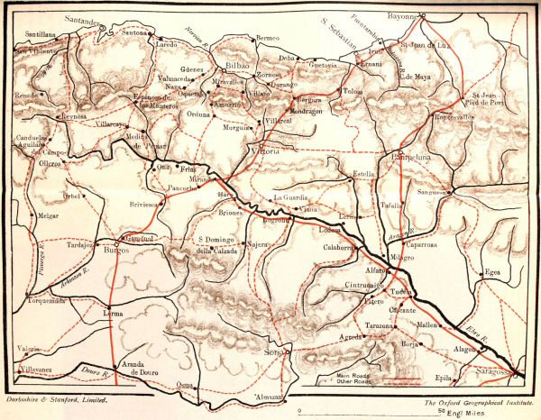 Map of part of northern Spain