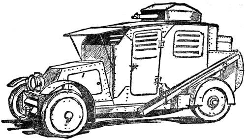 CHARRON ARMOURED CAR WITH MACHINE GUN