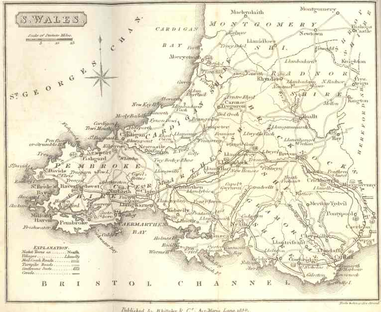 Map of South Wales