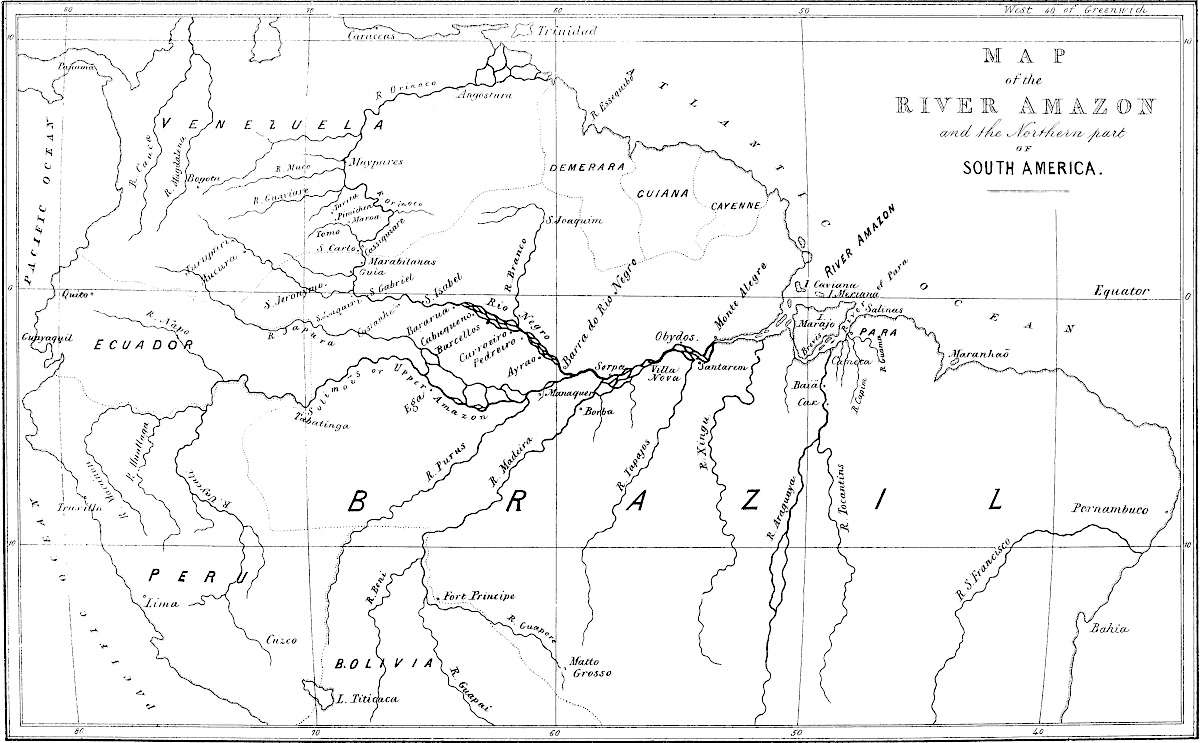 MAP of the RIVER AMAZON and the Northern part
      OF SOUTH AMERICA.